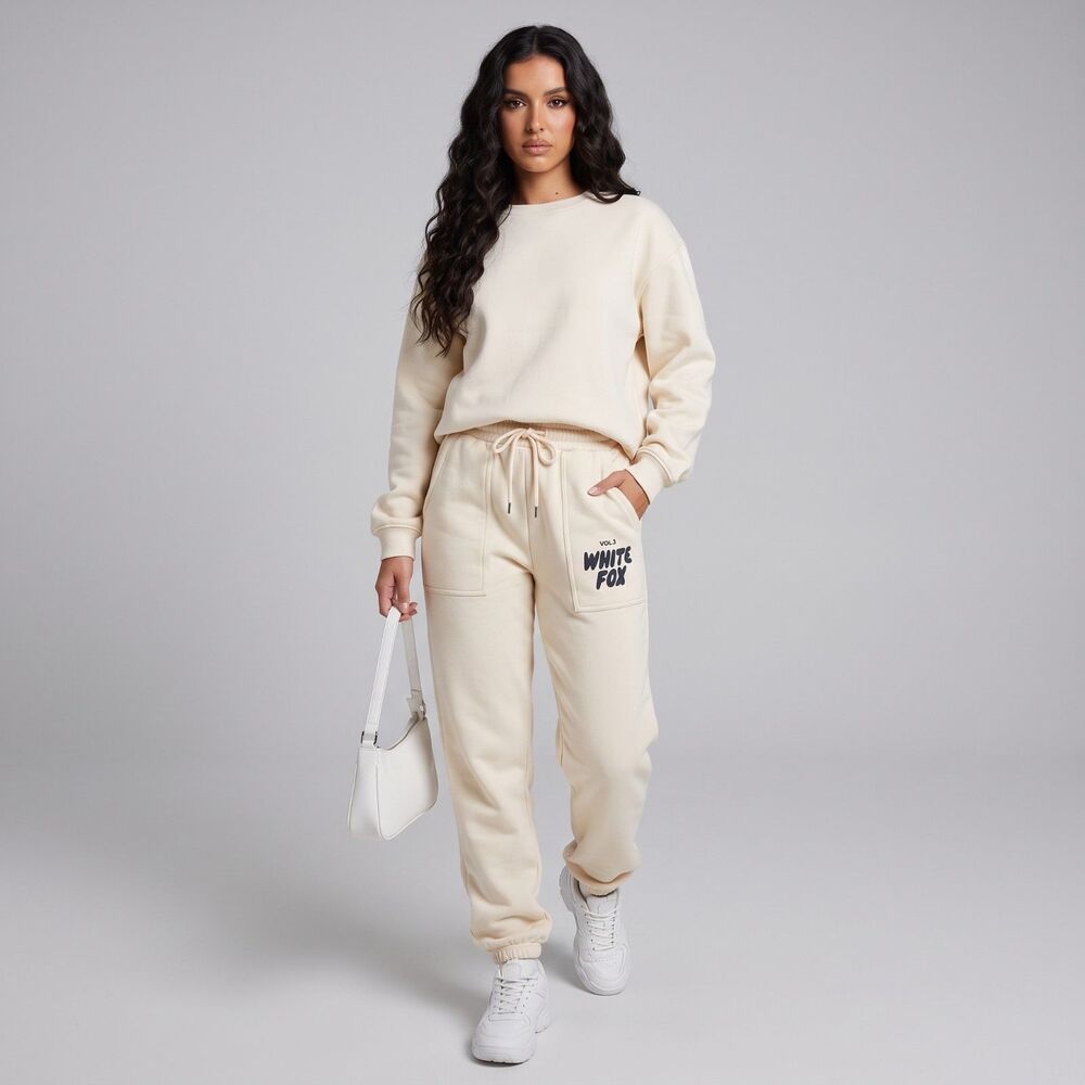 White Fox Boutique "Offstage" Vol. 3 Pebble Cream Sweatpants XS / S
